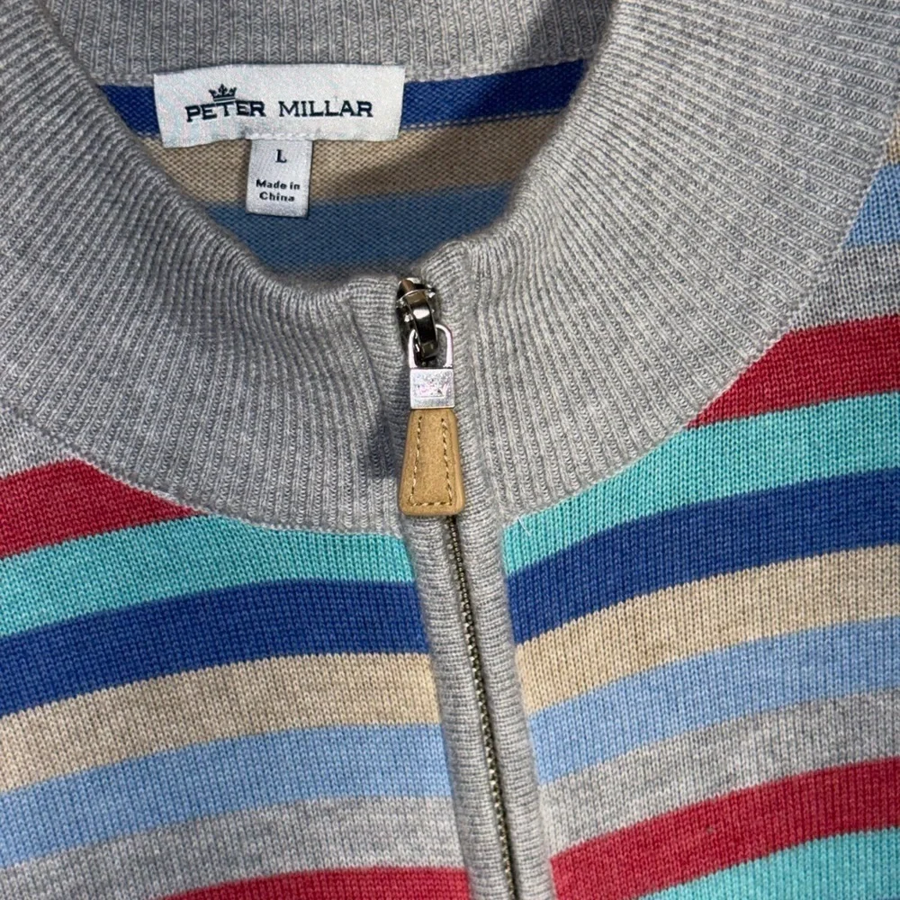 Peter Millar Crown Soft Striped Quarter-Zip Sweater - Pima Cotton Silk Cashmere